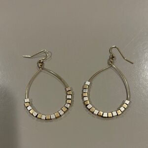 Elegant Gold and Silver Teardrop Earrings